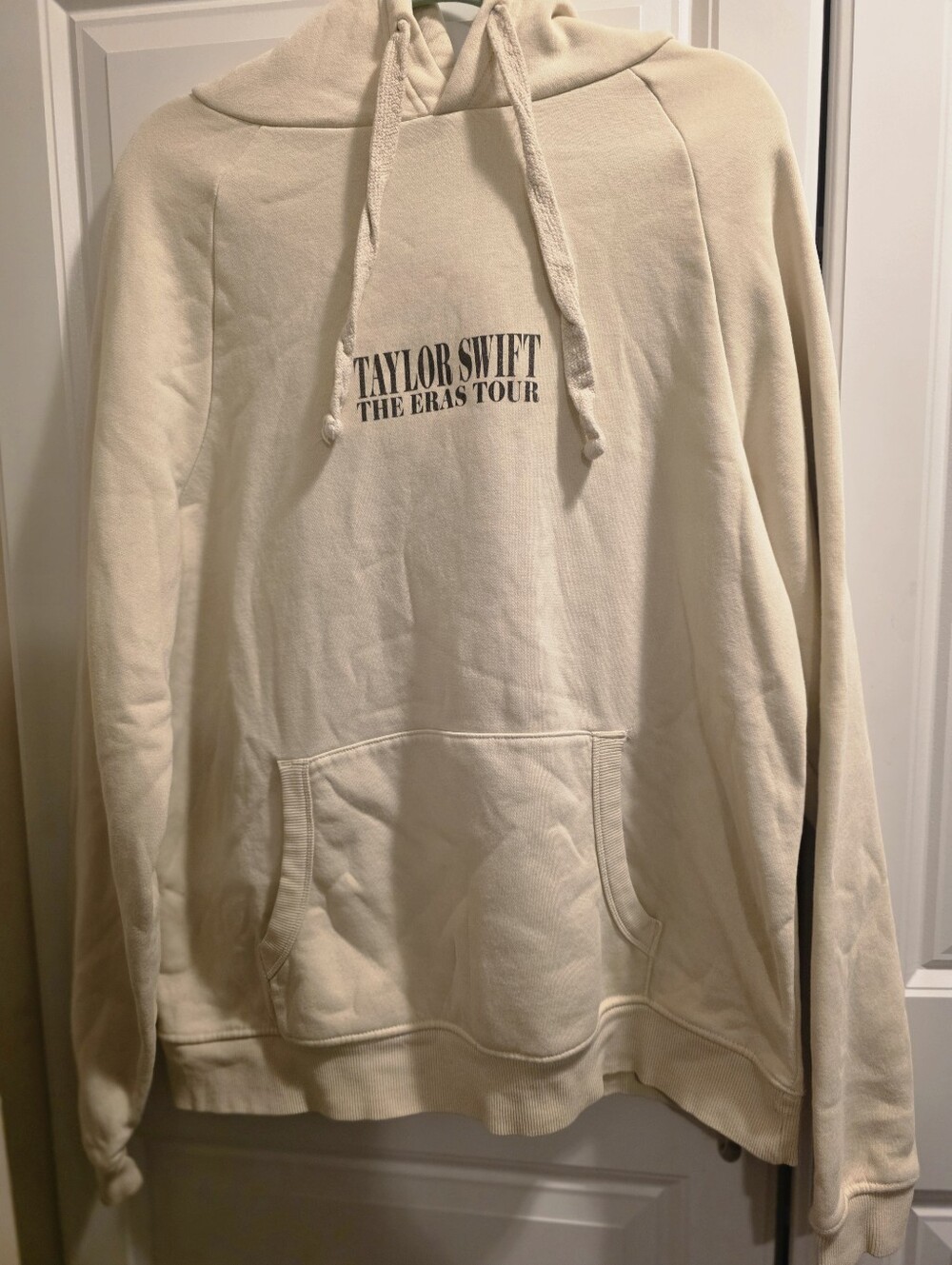 Taylor Swift Cream Pullover Hoodie with The Eras Tour Print